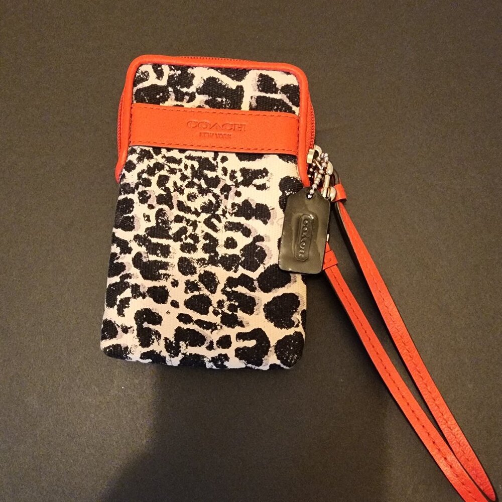 Coach  Red, Black & Ivory Wristlet